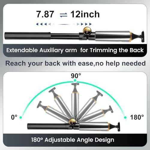 Нов Hatteker 4 в 1 тример за гръб и тяло с удължаваща дръжка водоустойчив LCD дисплей за мъже