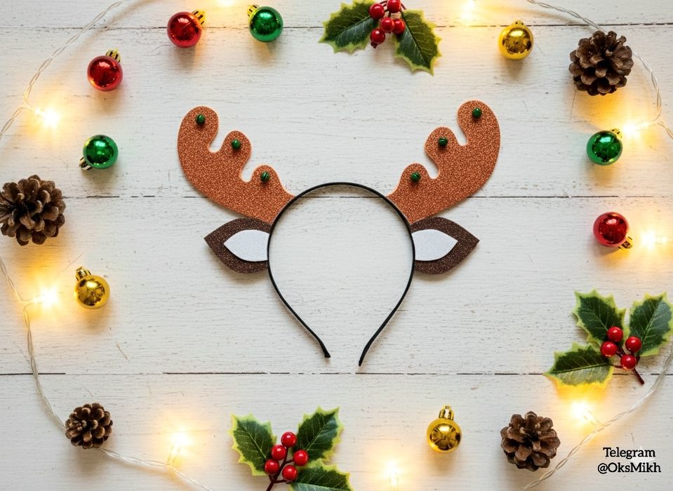 Новый год ободок с рожками Оленей