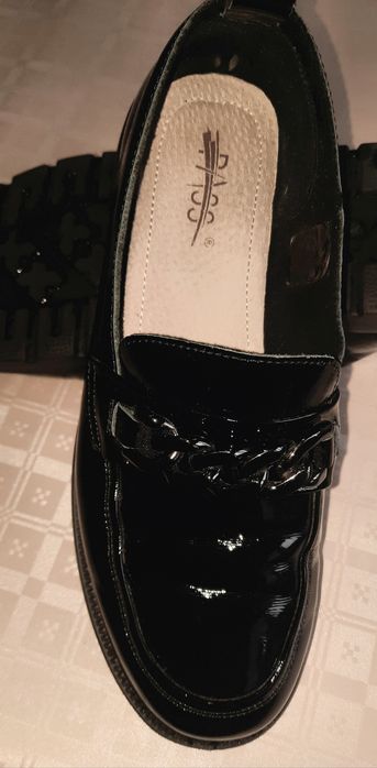 Pantofi Pass, super ușori și flexibili,moderni, 39, negri, piele