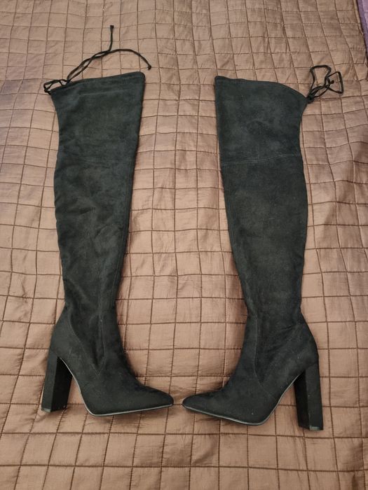 Cizme dama peste genunchi cu toc