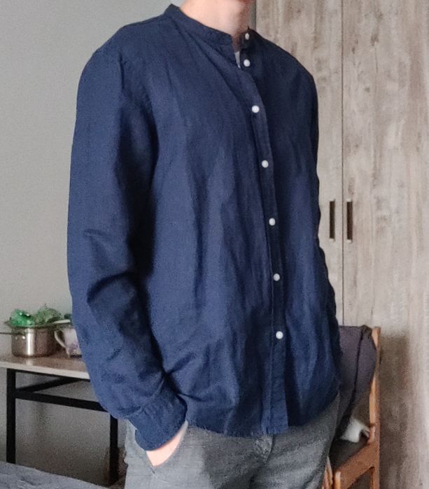 Рубашка зара синяя