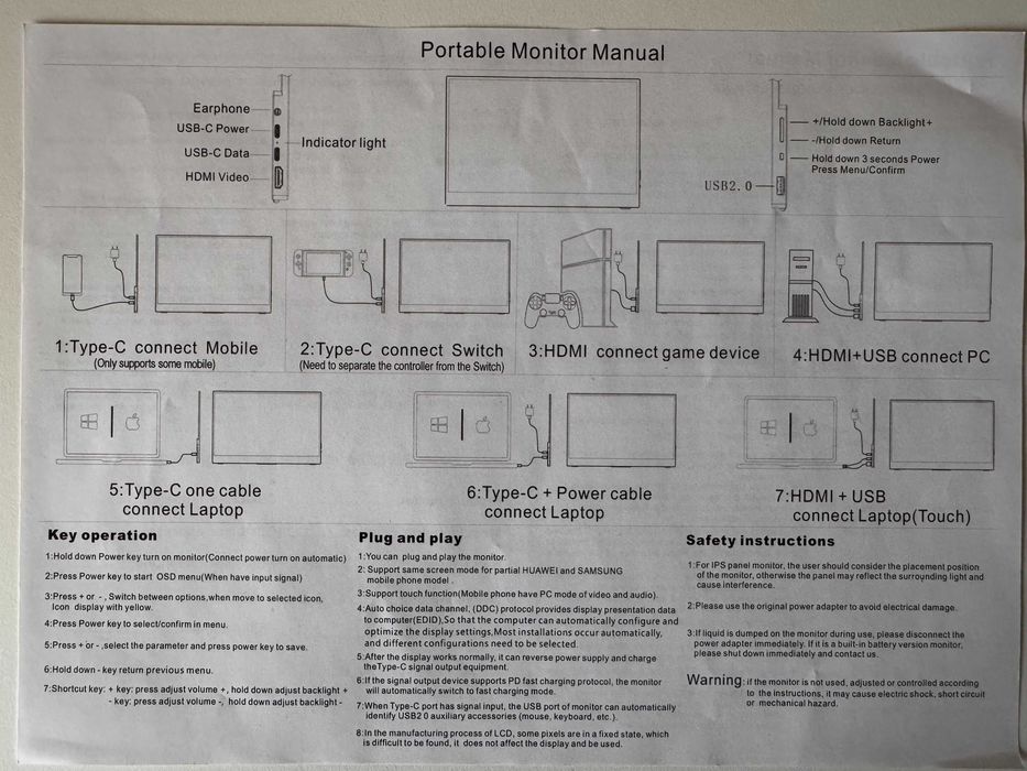 Monitor Portabil 16" 4K cu Touchscreen, USB-C, HDMI