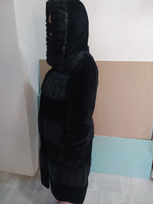 Шуба, мутон отделка норка