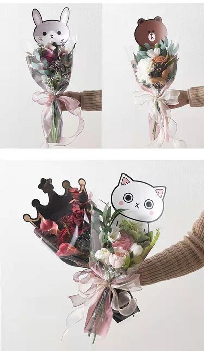 Упаковка для букетов из цветов, зефира, мыло