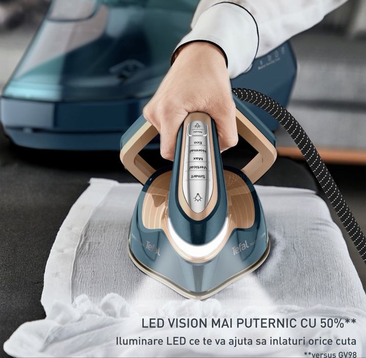 Statie de calcat TEFAL Pro Express Vision Max GV9920E0, 3000W, 850g/min, 1.2l, talpa Durilium AirGlide AutoClean
