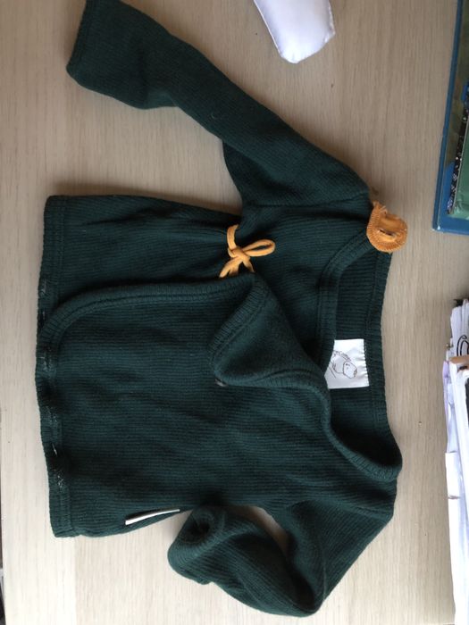 Body cardigan Manymonths lana merinos 0-4 luni 50-62