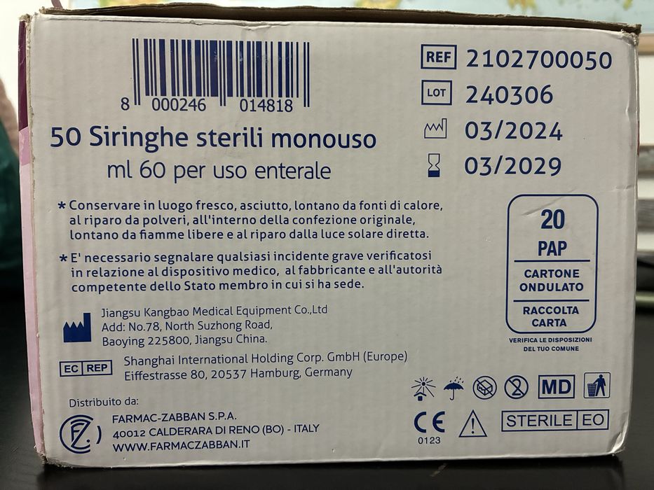 Seringa sterila ENFit 60 ml - Gastrostomă
