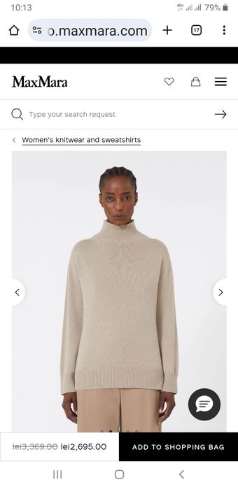 Pulover Max Mara,casmir 100%nou ,superb