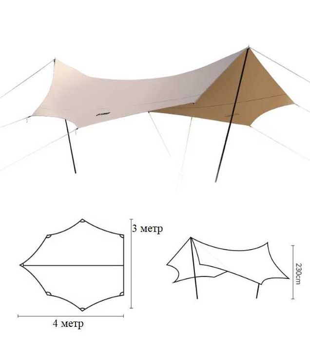 Навес палатка туриста-4x3 м и 4,5х6метр 12 и 27кв.м Доставка бесплатно