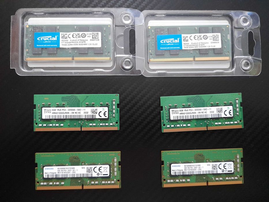 RAM DDR4 - 32GB, 16GB, 8GB - Crucial, Samsung, SK hynix - Рам памет за лаптоп