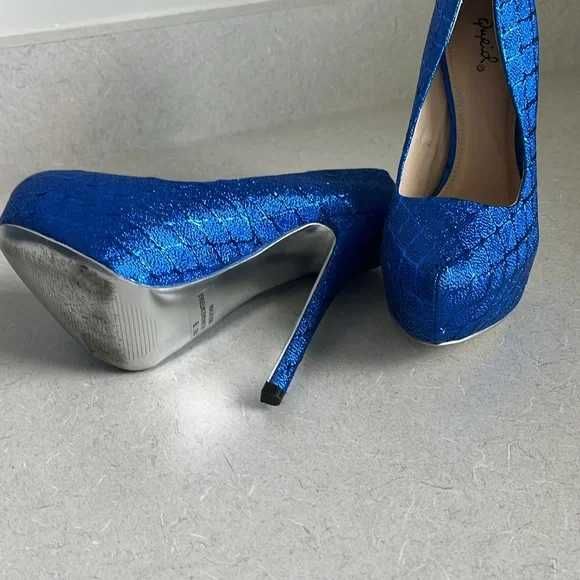 Pantofi dama Qupid Royal Blue Textured  mr. 37,38 noi la cutie