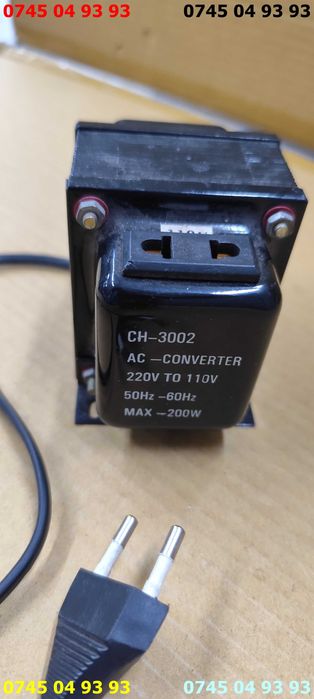 transformator 110v 200w din 220v face 110v negru cu proba