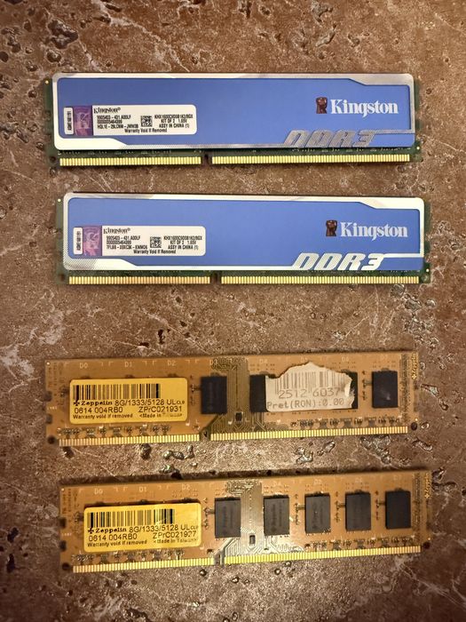 Vand RAM DDR 3 2 x 4 Gb si 2 x 8 Gb