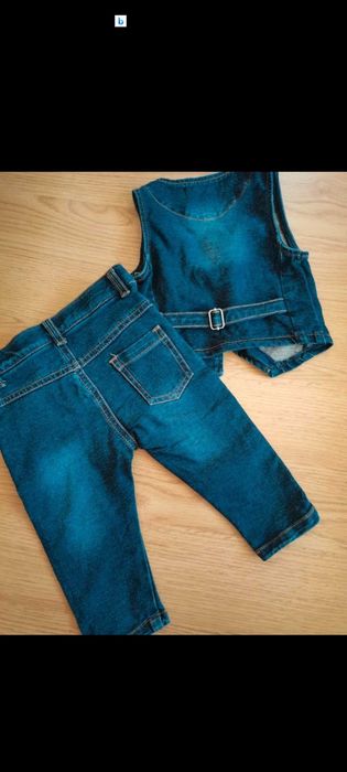 Set pantaloni + vesta blugi 3-6 luni Repanda