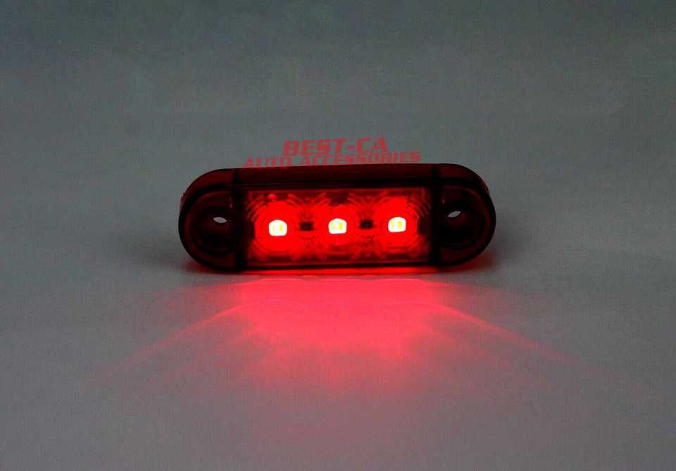3 LED мини червени габаритни светлини габаритни светлини 12V-24V