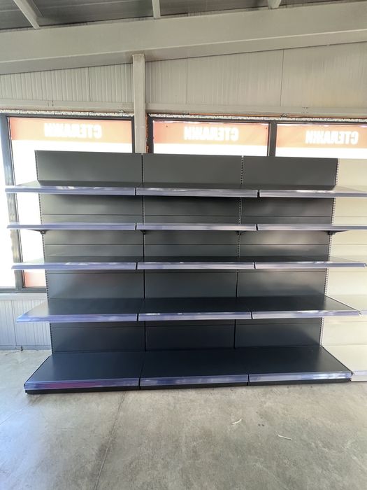 Промо цена Стенен стелаж -метален, бял ,сив,  нов 220/100/40+4х40