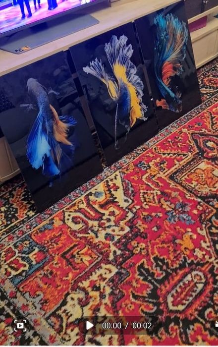 Картина "Рыба" на стекле 40×60