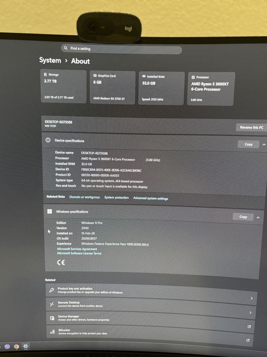 Продавам настолен Геймърски компютър  и монитор