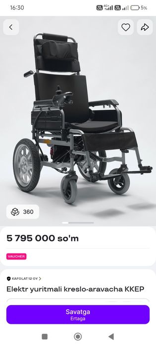 Elektroniy Nogironlar Aravachasi Sotiladi Narxi  420$