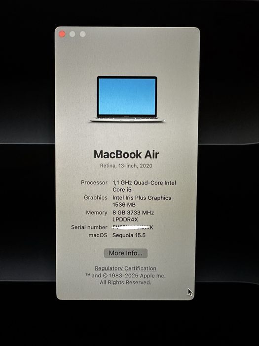 Макбук Air 13 -2020 , 500 ГБ