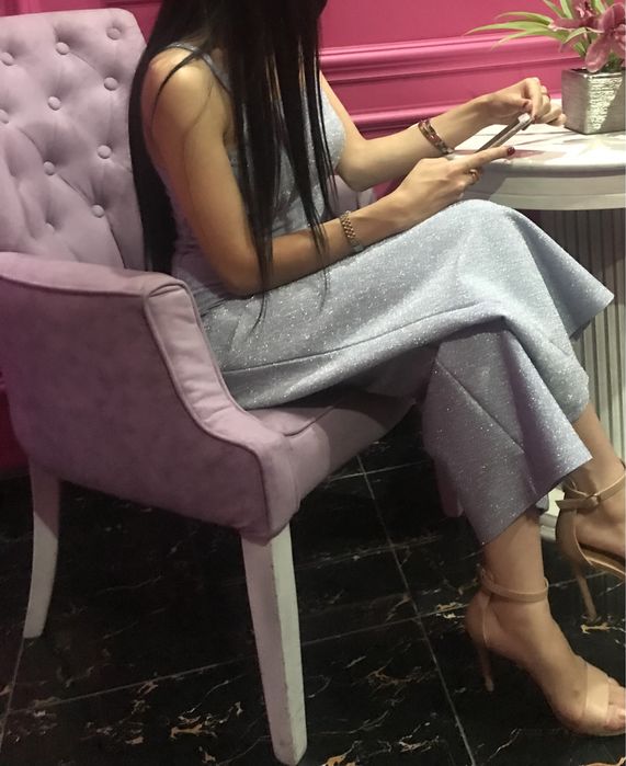 Комбинезон блестящий размер С материал песок