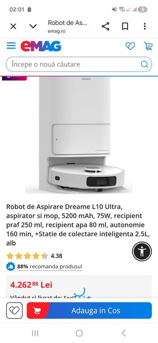 IEFTIN robot aspirare dreame L10 ultra IMPECABIL