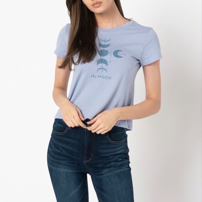 Tricou American Eagle pe albastru cu forma lunii