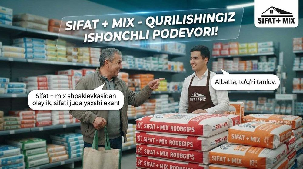 Rotband Kafel Kley Shpatlyovka Gips maxsulotlari sotuvda