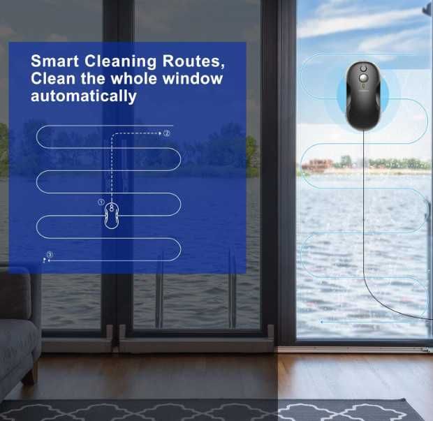 Робот за почистване на прозорци Tosima W3, двупосочно автоматично