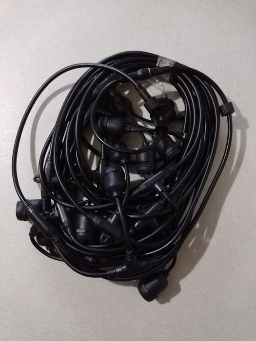 Cablu Ghirlanda de exterior STRING 15m 15 becuri E27/ 12W/ 230V IP65