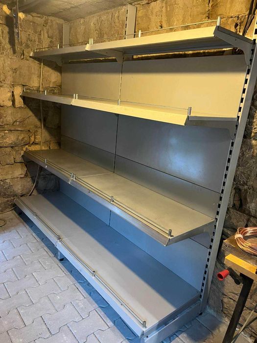 Метални рафтове с висока носимост 200 см, стелажи за магазини и други