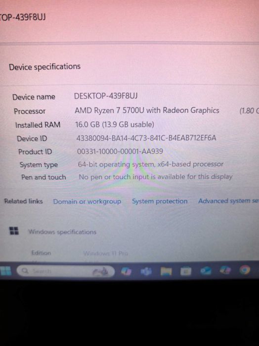 Lenovo V15 G2 Ryzen 7 5700u, 16GB Ram, 512GB Nvme
