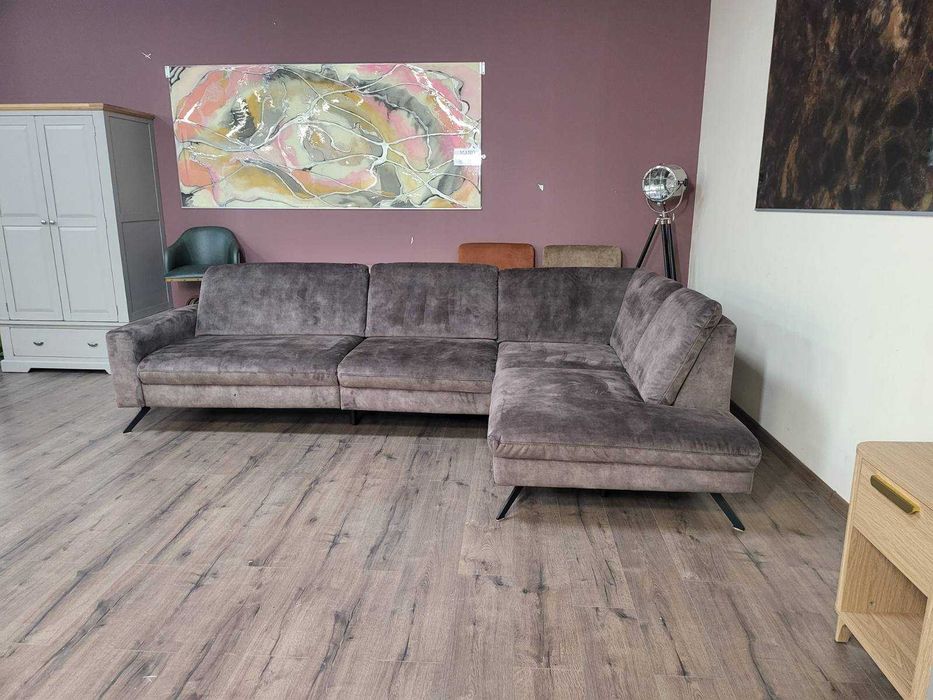 Кафяв ъглов диван от плат LS701521