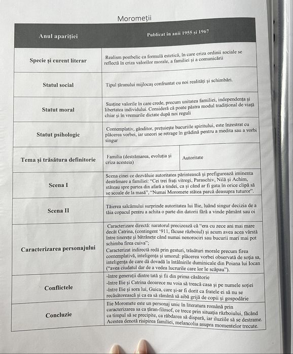 Portofoliu materie pentru Bacalaureat limba română