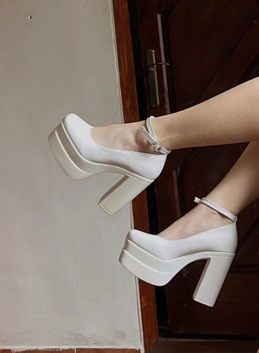 Platforme albe, marimea 36