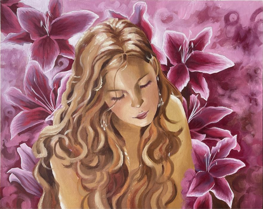 Portret cu flori