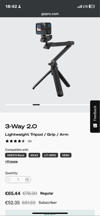 Trepied gopro 3 way 2.0