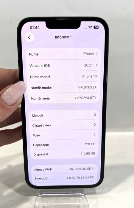 iPhone 14, 128GB, garanție,  Midnight!