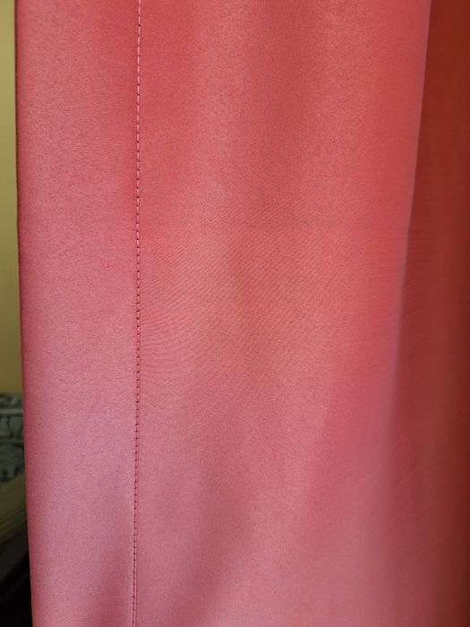 Занавеска из Турецкого плотного шелка цвет яркий коралл