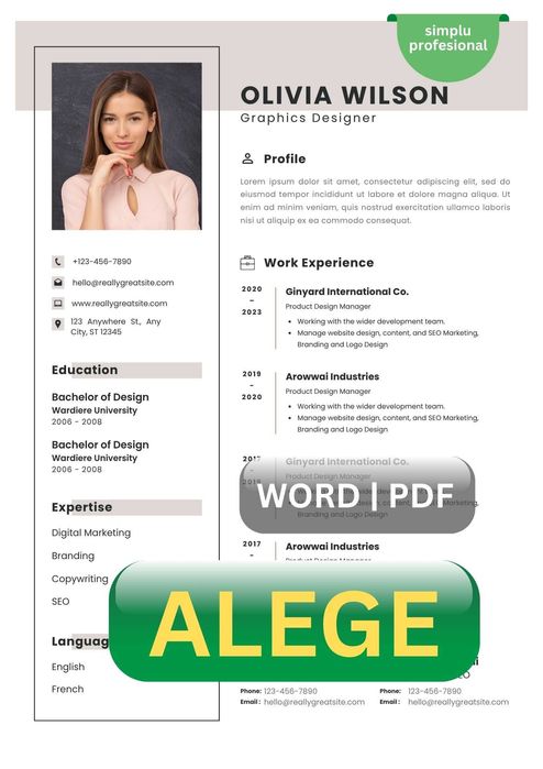 Redactez CV și scrisoare de intenție profesionale – RO / EN