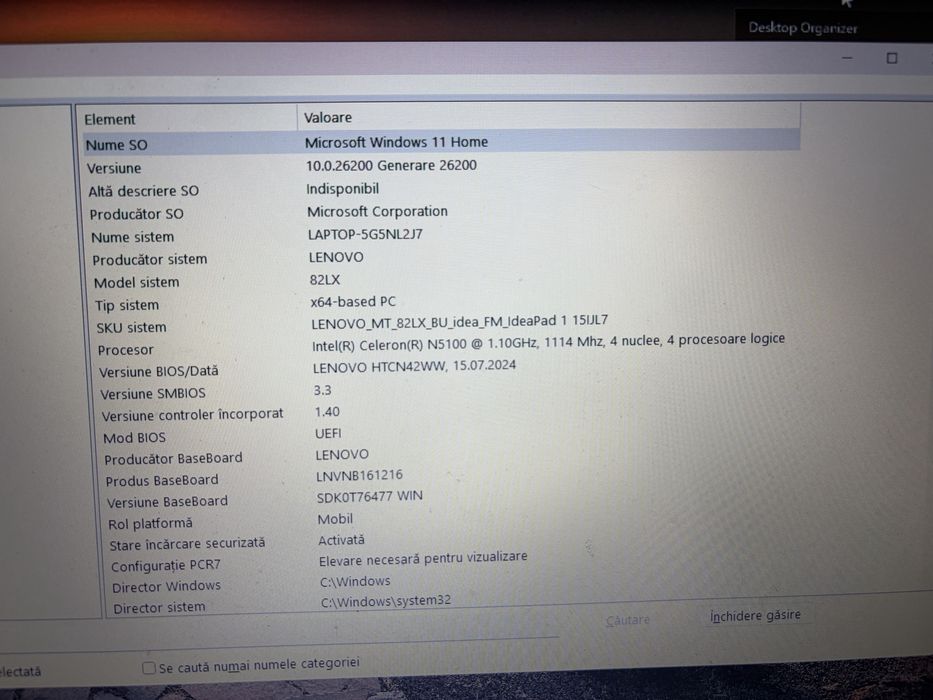 Vând laptop Lenovo IdeaPad 1 (15IJL7)