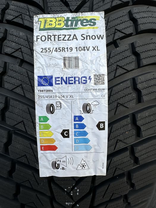 Нови Зимни Гуми TBB TIRES FORTEZZA SNOW 255/45R19 104V XL БОРД 2554519