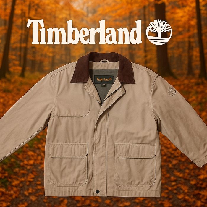 Geaca Timberland Weathergear marimea M - bej cu guler maro, originala