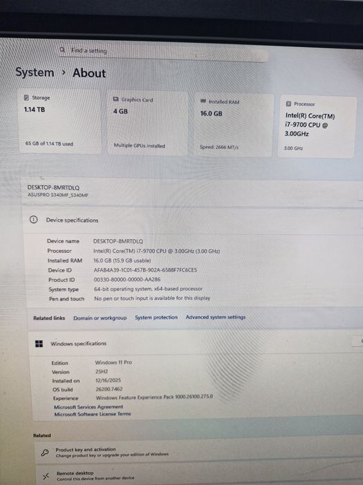 Unitate pc gaming Asus Pro S340 , i7 generatia 9