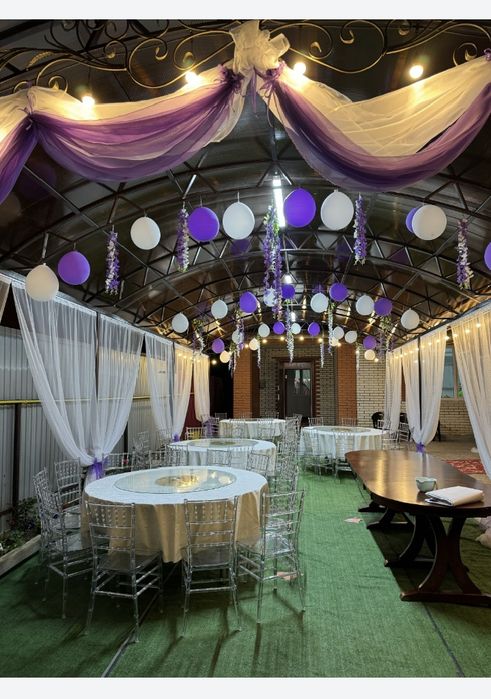 Аренда стола и стульев, посуда.