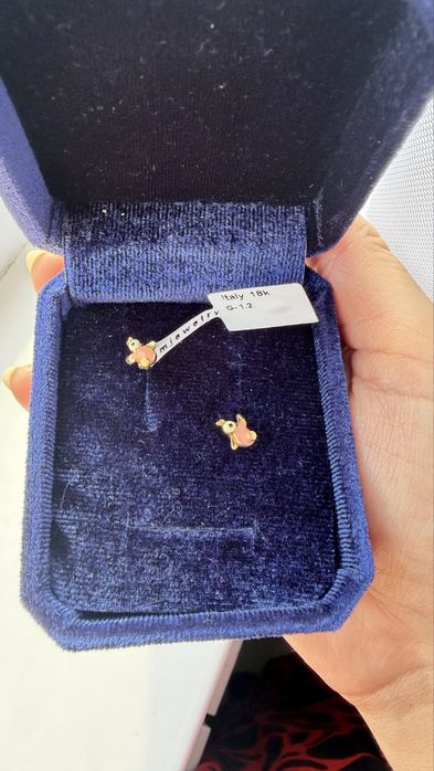 Детские золотые сережки 750 проба