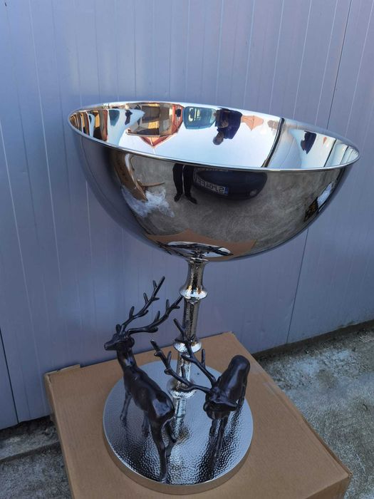 Frapiera de colectie cu cerbi, metal, 78 cm