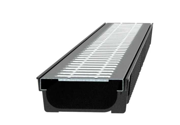 Лоток пластиковый SteePlain DN100 H55 с решеткой