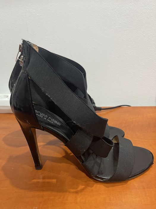 Sandale negre Sergio Rossi