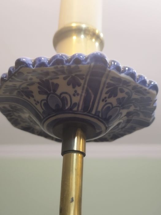 Голландская антикварная люстра Делфт